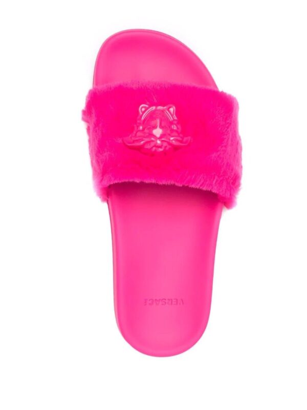 Versace  La Medusa faux fur slides - Image 4