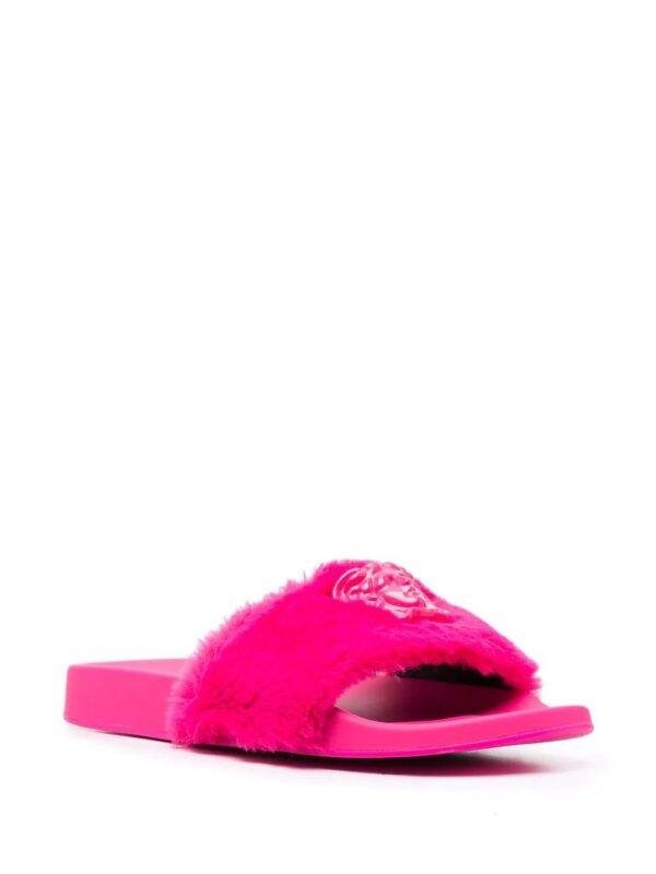 Versace  La Medusa faux fur slides - Image 2