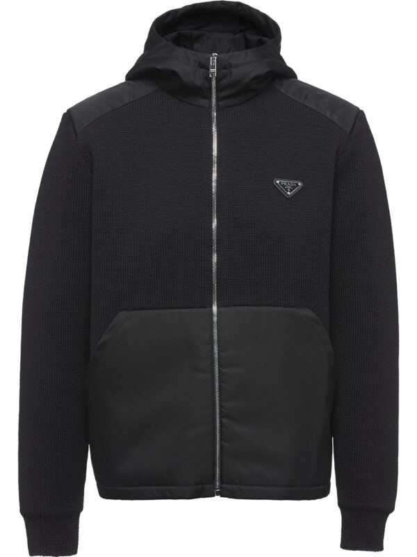 Prada  logo-plaque hooded jacket