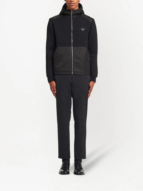Prada  logo-plaque hooded jacket - Image 2