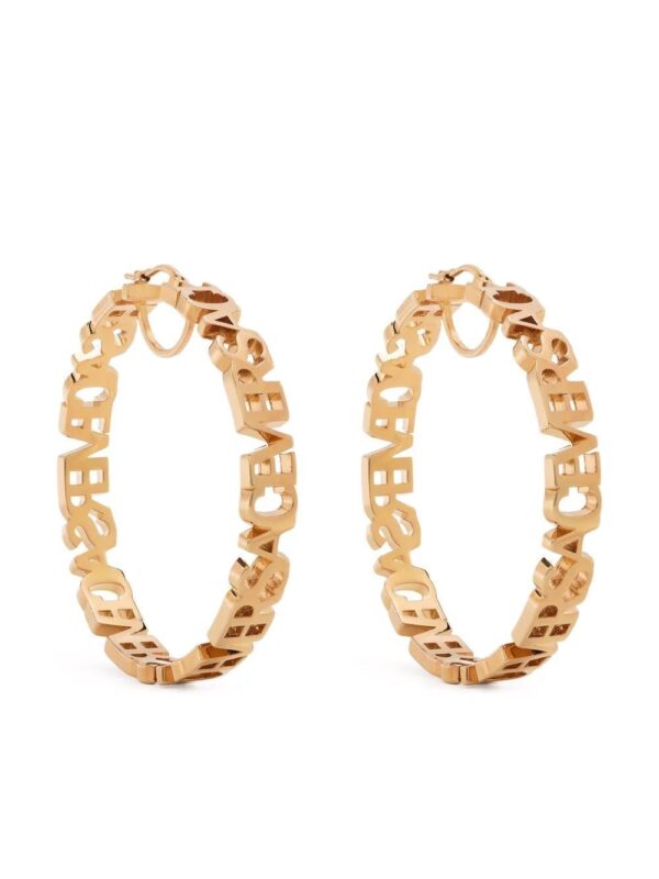 Versace  lettering logo hoop earrings