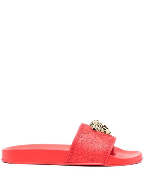 Versace  Medusa-head plaque open-toe slides