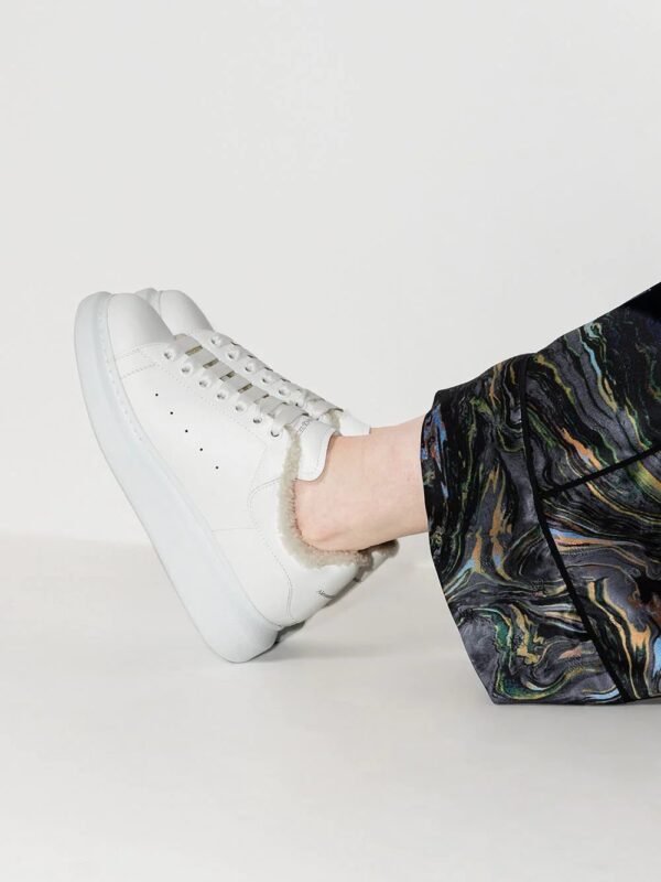 Alexander McQueen  Oversized shearling-lining sneakers - Image 3