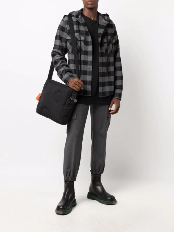 Off-white Arrows-print check hoodie shirt - Image 2