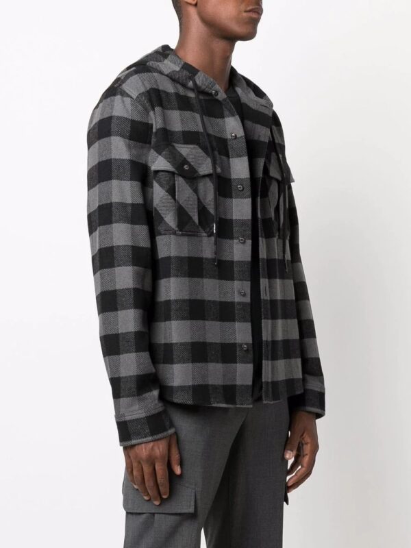 Off-white Arrows-print check hoodie shirt - Image 3
