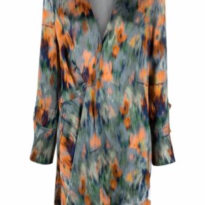 Off-White  abstract-print draped dress