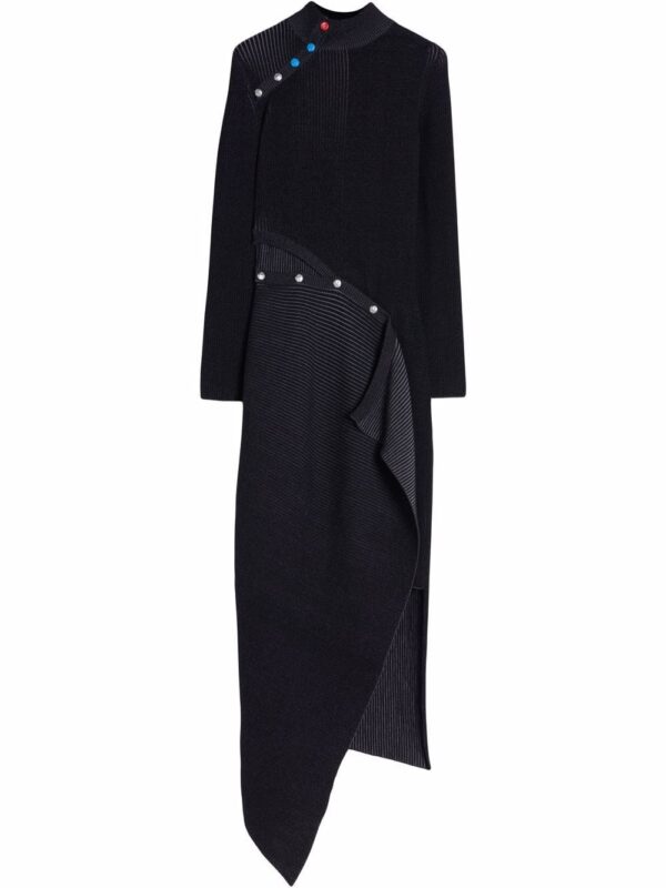 Off-White  ribbed-knit asymmetric dress