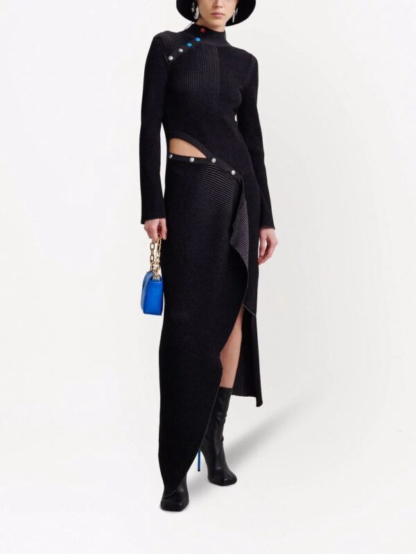 Off-White  ribbed-knit asymmetric dress - Image 3