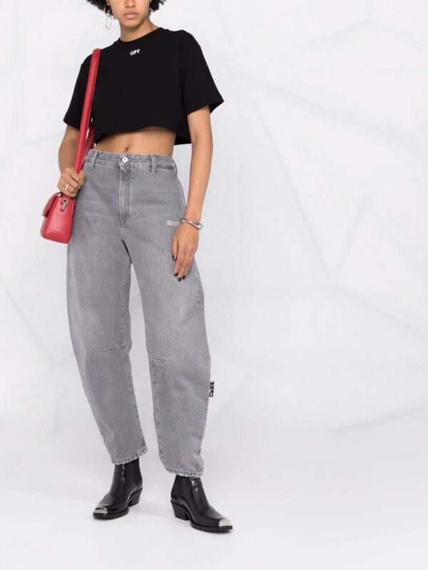 Off-White  cropped logo-print T-shirt - Image 2