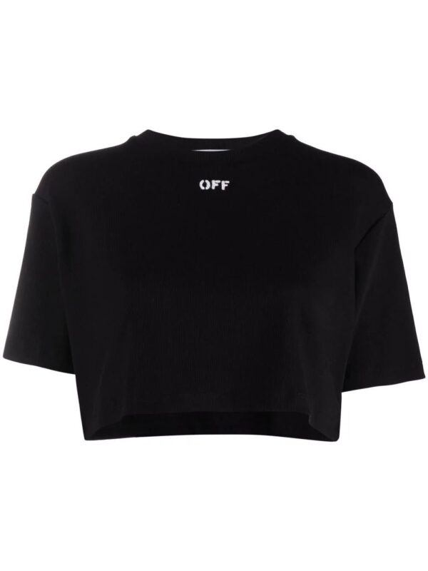 Off-White  cropped logo-print T-shirt