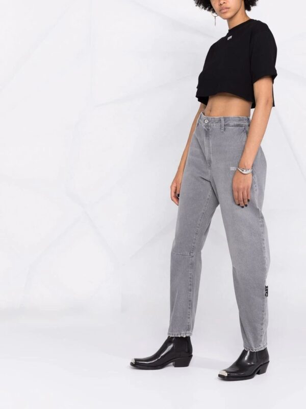 Off-White  cropped logo-print T-shirt - Image 4