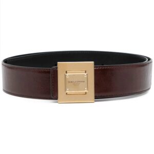 Dolce & gabbana  engraved-logo leather buckle belt