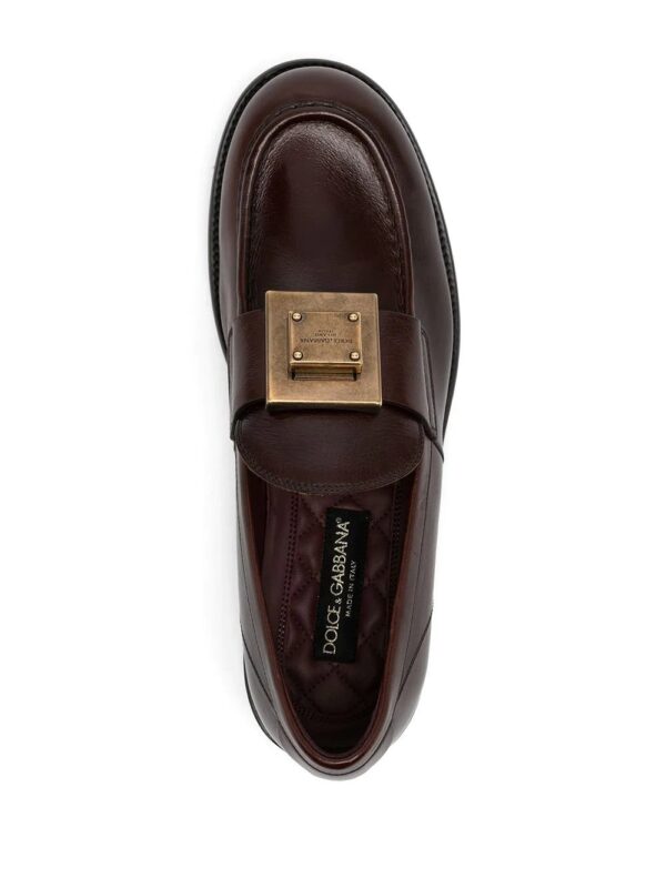 Dolce & Gabbana  logo-plaque leather loafers - Image 4