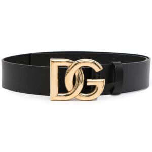 Dolce & gabbana logo-plaque leather belt