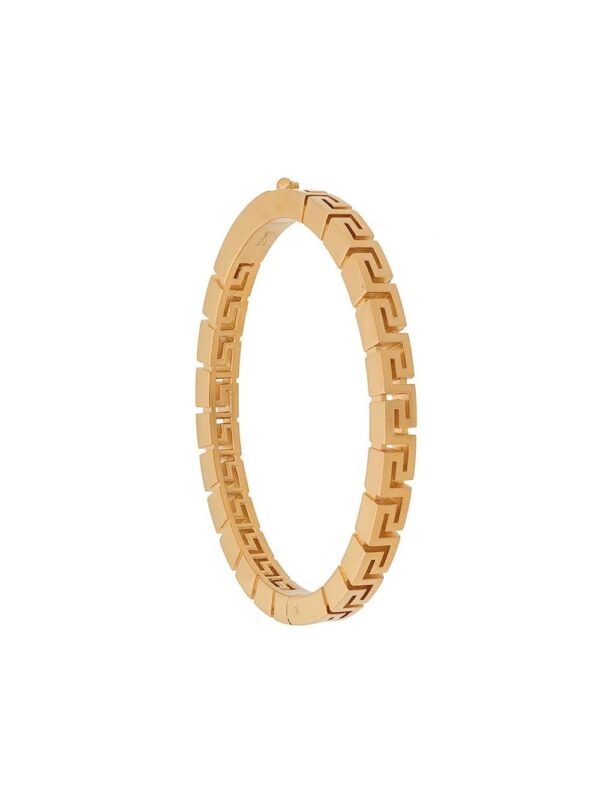 Versace  Greca-detail logo-engraved bangle bracelet