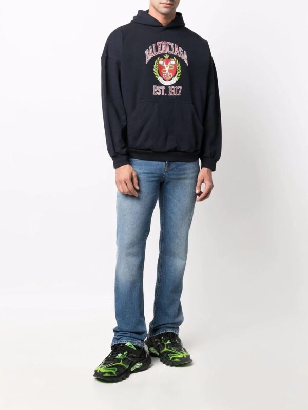 Balenciaga  crest-motif cotton hoodie - Image 2