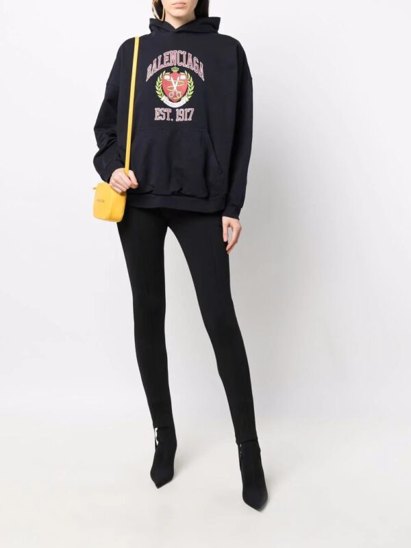 Balenciaga  crest-motif cotton hoodie - Image 3