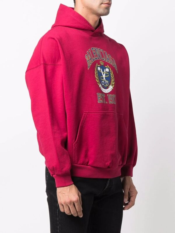Balenciaga  College logo-print oversized hoodie - Image 4