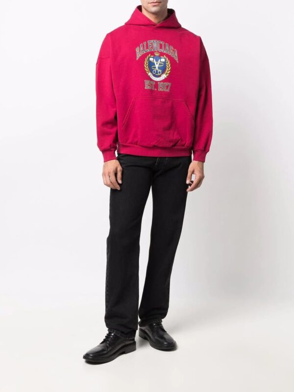 Balenciaga  College logo-print oversized hoodie - Image 2