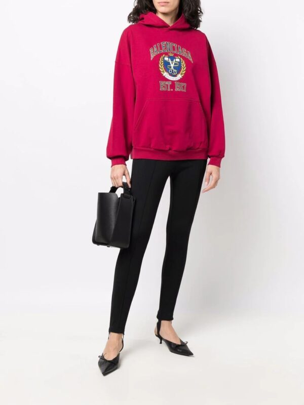 Balenciaga  College logo-print oversized hoodie - Image 3
