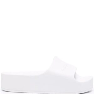 Balenciaga  logo-debossed flatform slides
