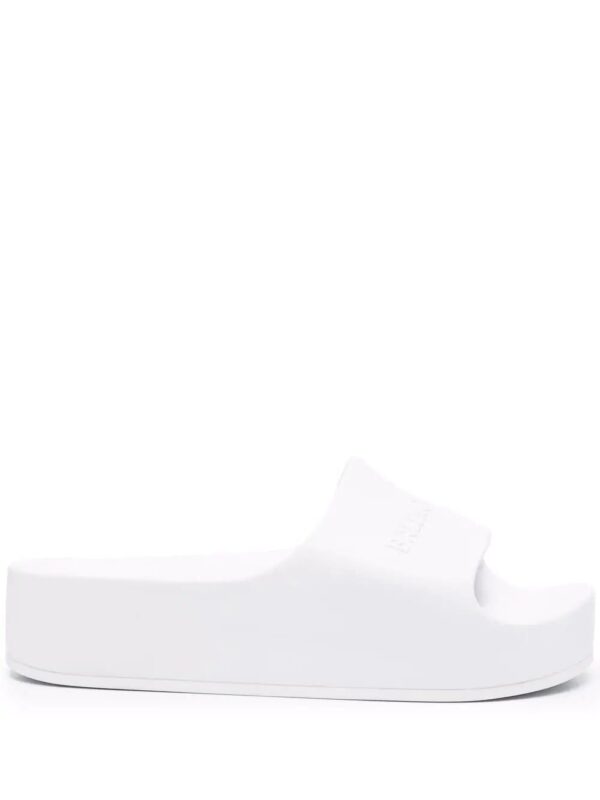 Balenciaga  logo-debossed flatform slides