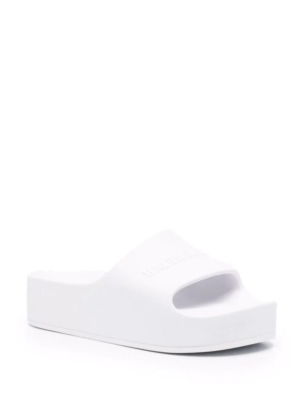 Balenciaga  logo-debossed flatform slides - Image 2
