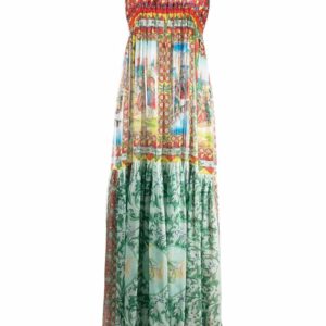Dolce & Gabbana Carretto-print long chiffon dress