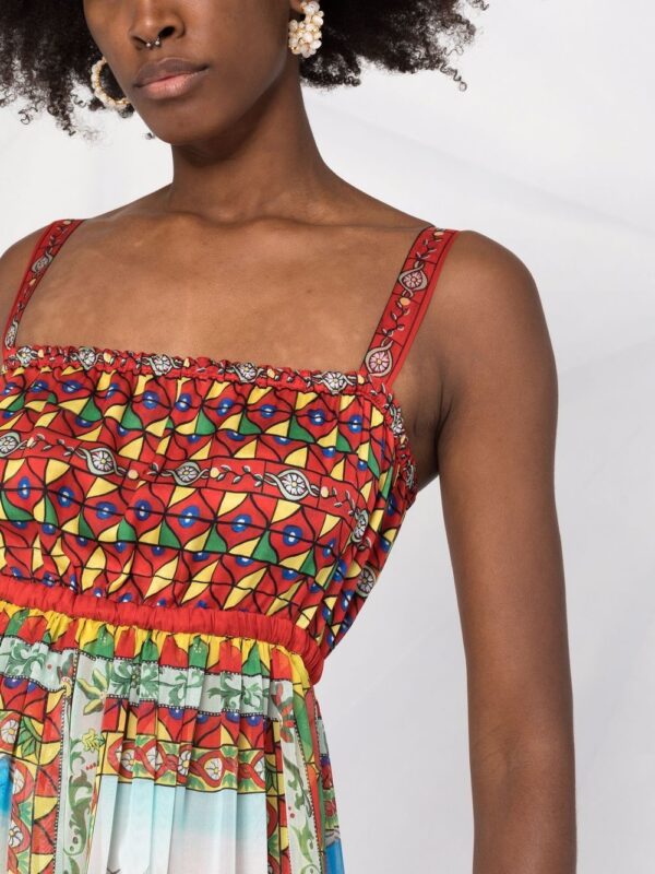 Dolce & Gabbana Carretto-print long chiffon dress - Image 5