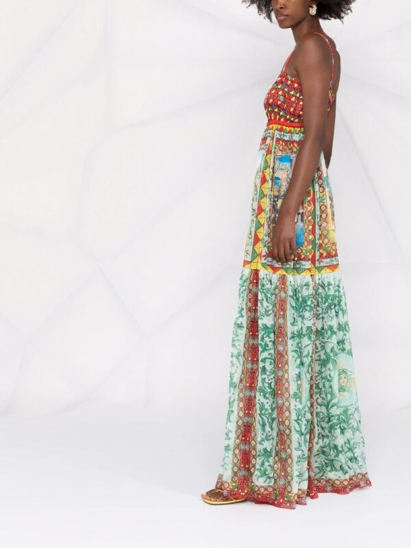 Dolce & Gabbana Carretto-print long chiffon dress - Image 6