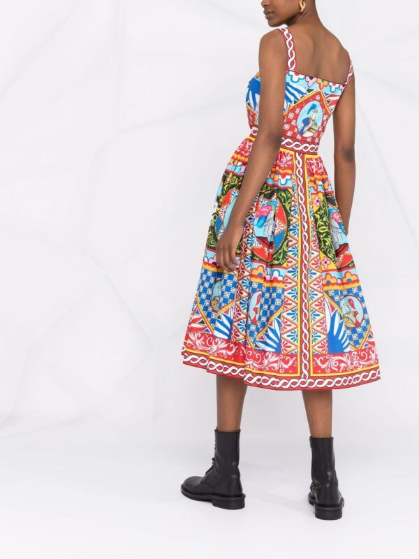 Dolce & Gabbana Carretto-print flared midi dress - Image 6