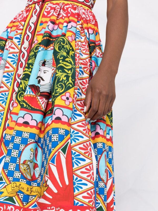 Dolce & Gabbana Carretto-print flared midi dress - Image 3