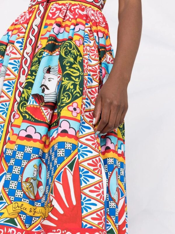 Dolce & Gabbana  Carretto-print flared midi dress - Image 3