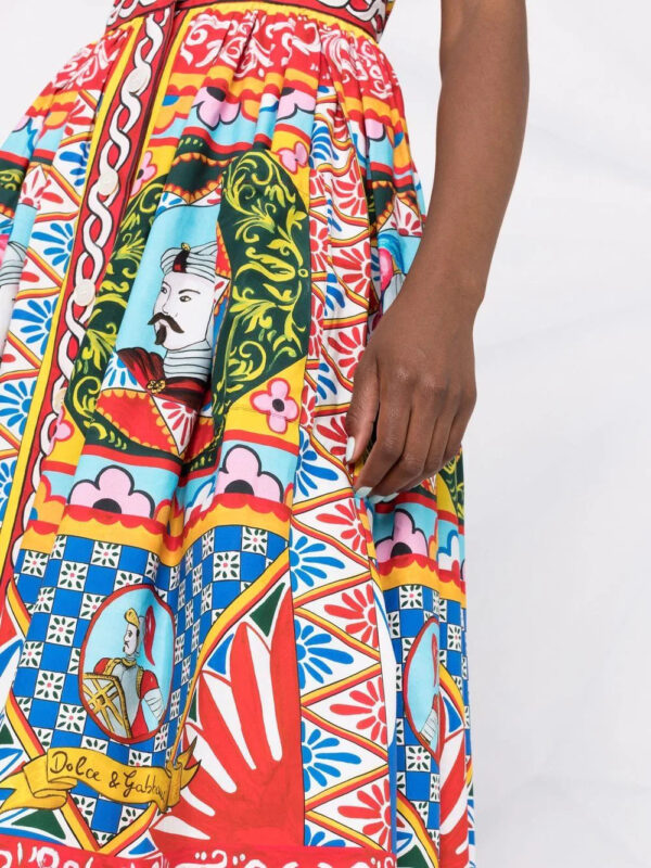 Dolce & Gabbana  Carretto-print flared midi dress - Image 3