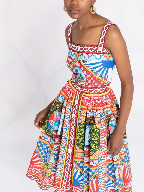 Dolce & Gabbana Carretto-print flared midi dress - Image 5