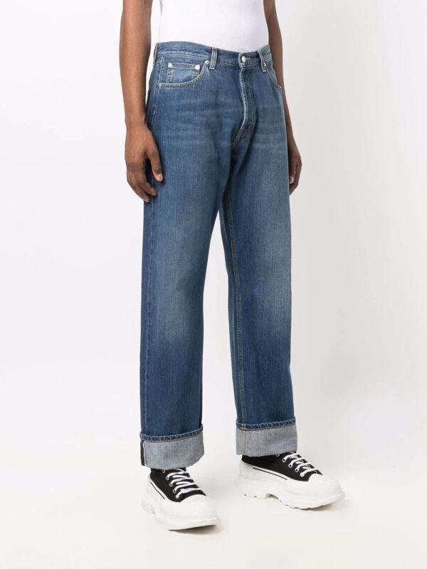 Alexander McQueen  wide-leg Japanese denim jeans - Image 3