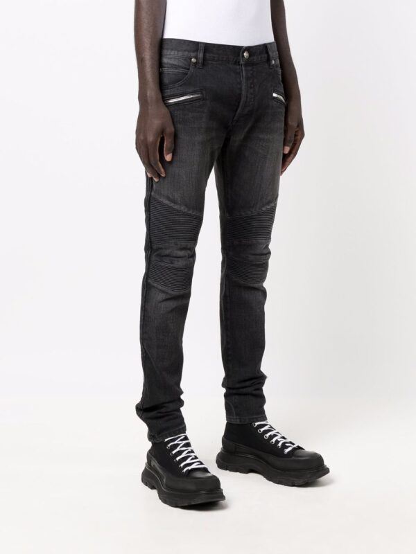 Balmain  ribbed panels slim-fit jeans - Image 3