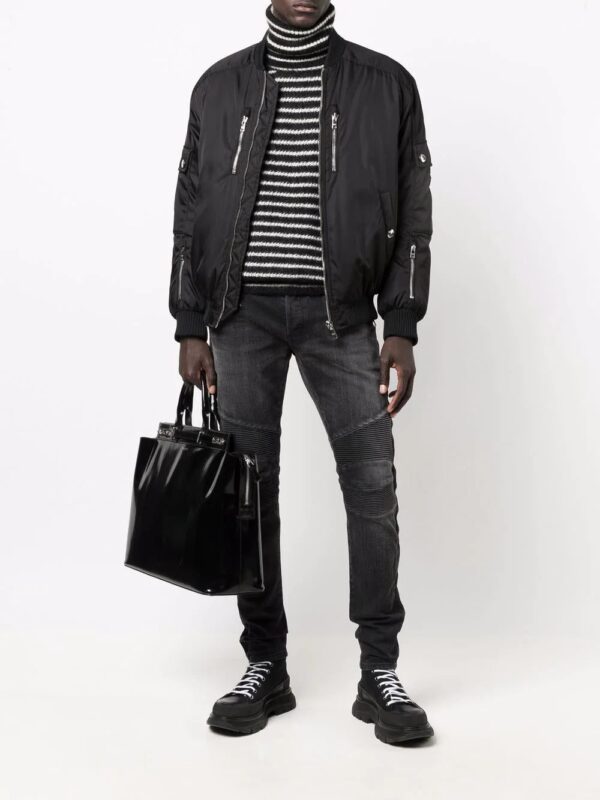 Balmain  ribbed panels slim-fit jeans - Image 2