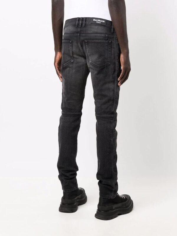 Balmain  ribbed panels slim-fit jeans - Image 4
