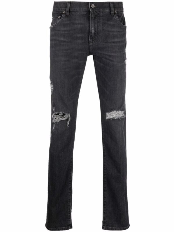 Dolce & gabbana  distressed slim-cut jeans