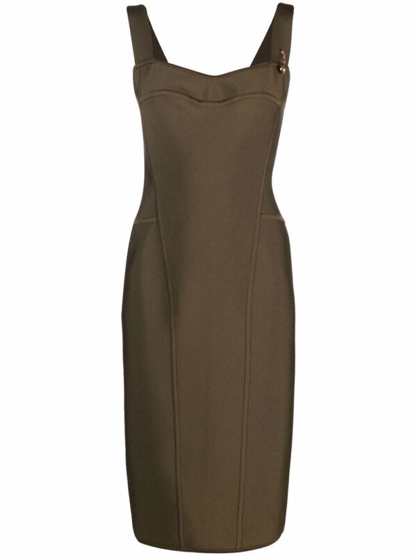 Versace  safety pin-detail midi dress