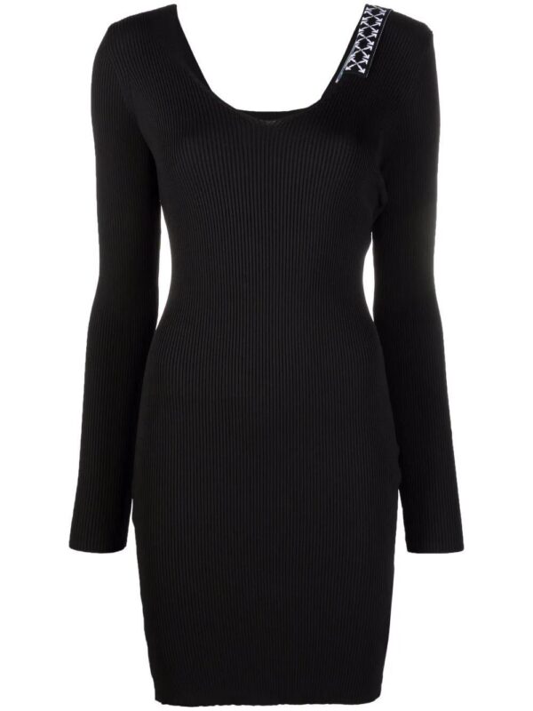 Off-White  Arrows ribbed-knit minidress