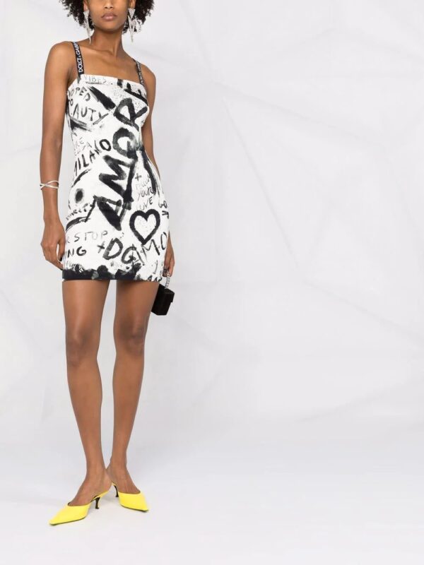 Dolce & Gabbana  DG graffiti print charmeuse minidress - Image 2