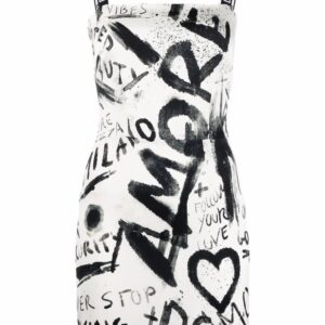 Dolce & Gabbana DG graffiti print charmeuse minidress