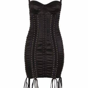 Dolce & Gabbana lace-up satin minidress