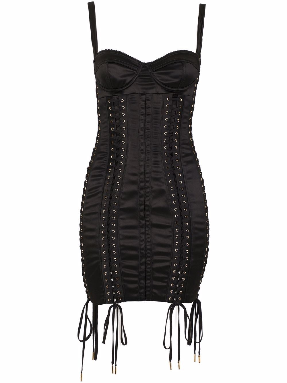 Dolce & Gabbana lace-up satin minidress