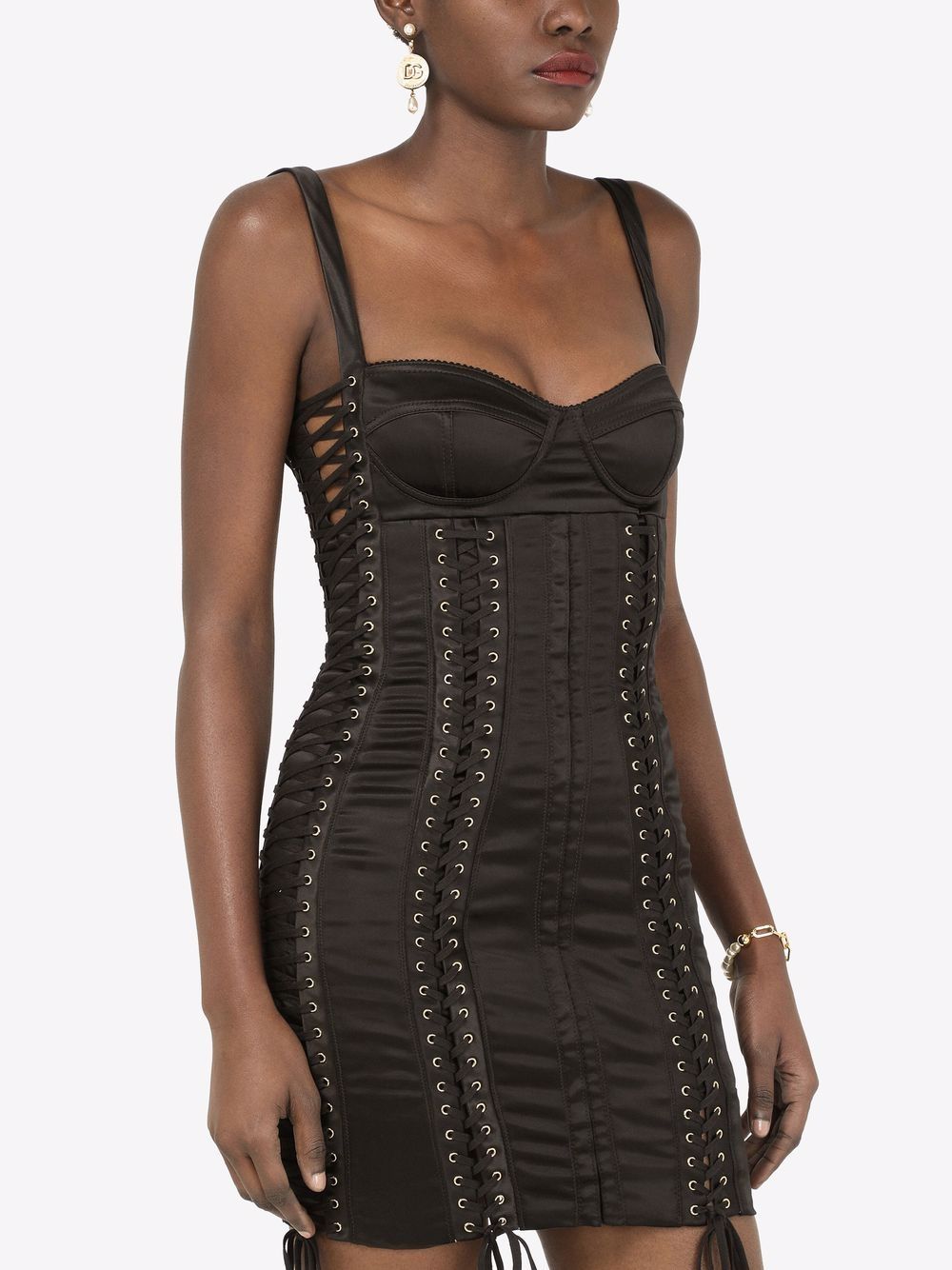 Dolce & Gabbana lace-up satin minidress - Image 5