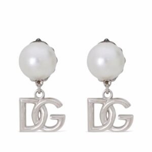 Dolce & Gabbana  logo drop pearl earrings