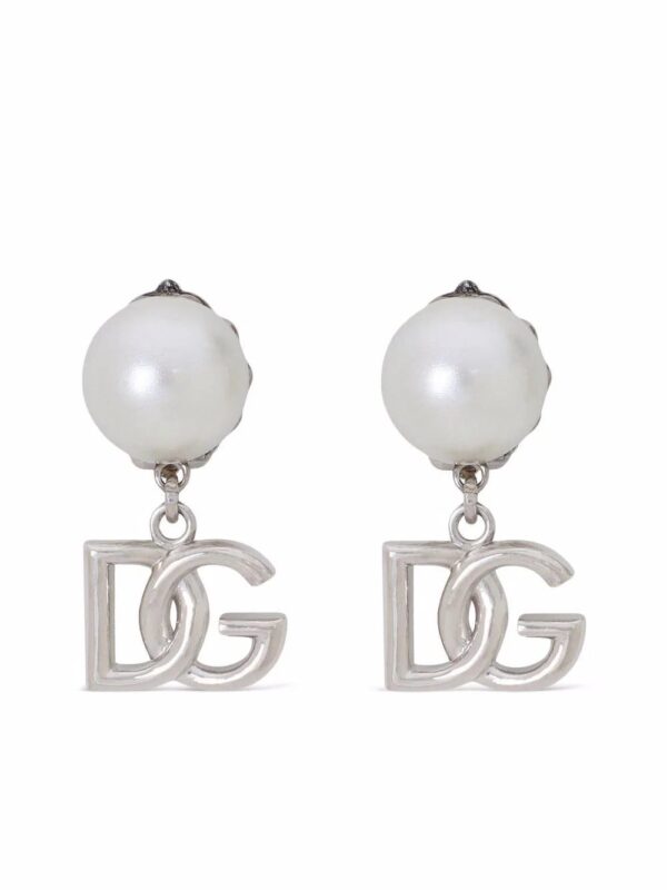 Dolce & Gabbana  logo drop pearl earrings
