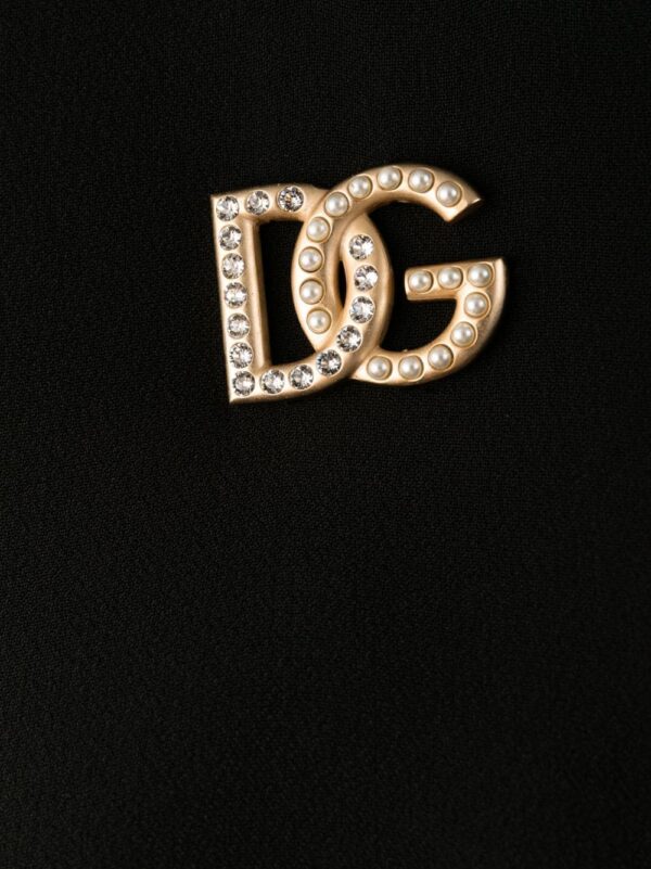 Dolce & Gabbana logo-plaque V-neck dress - Image 8